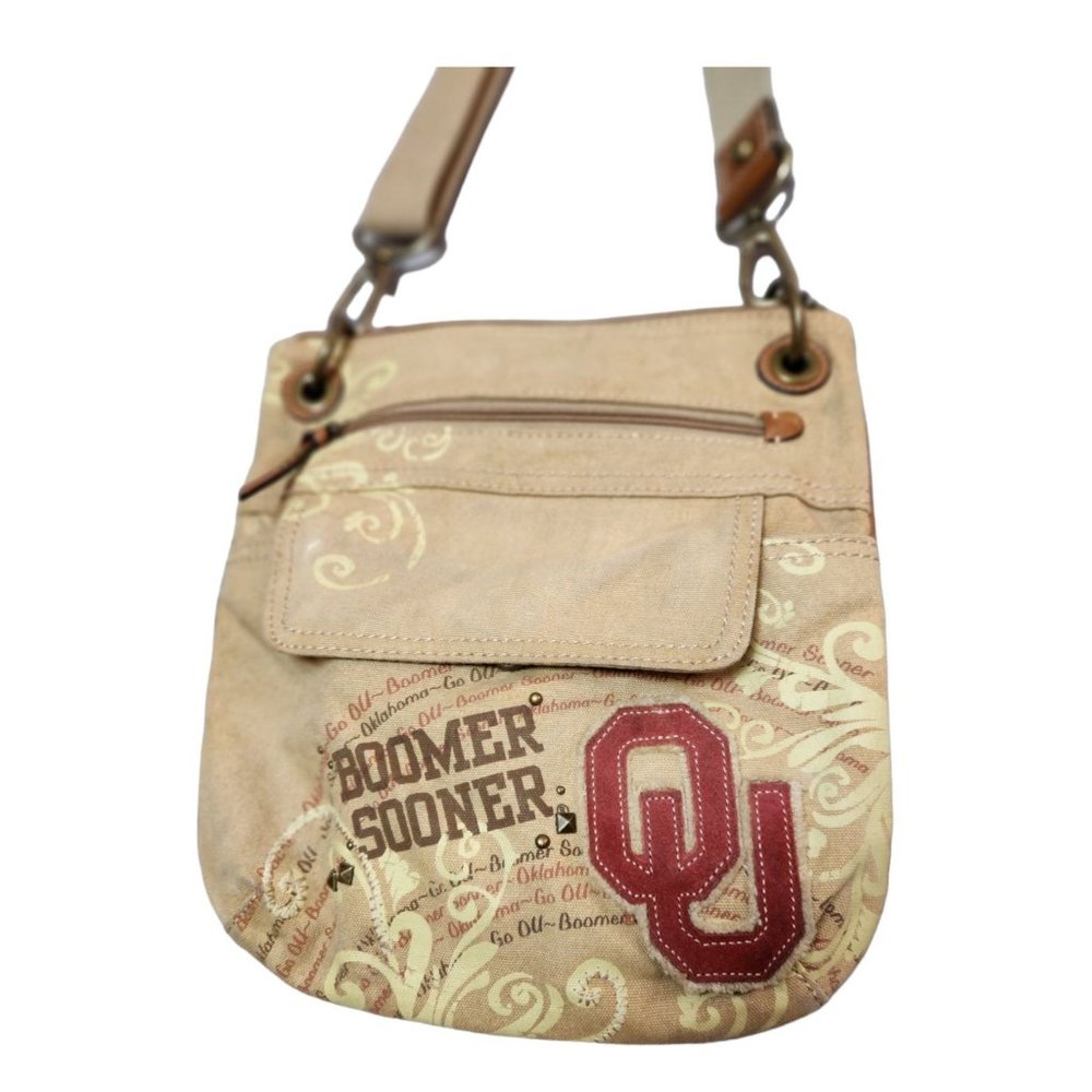 Fossil Vintage Canvass Boomer Beige Women's Crossbody Purse